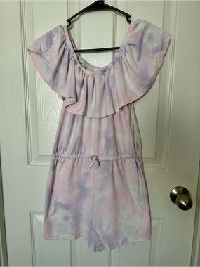btween Pastel Pink and Lavender Tie-Dye Romper